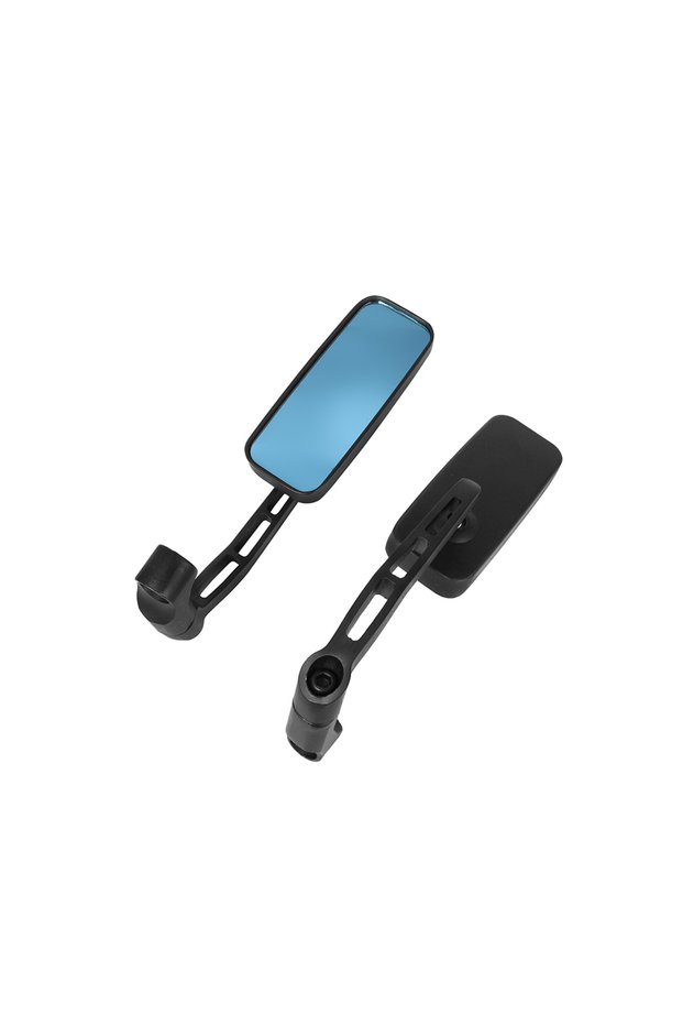 Black 2PCS Motorcycle Modified Aluminum Square Rearview Reverse Side Mirrors 8mm 10mm Black Universa