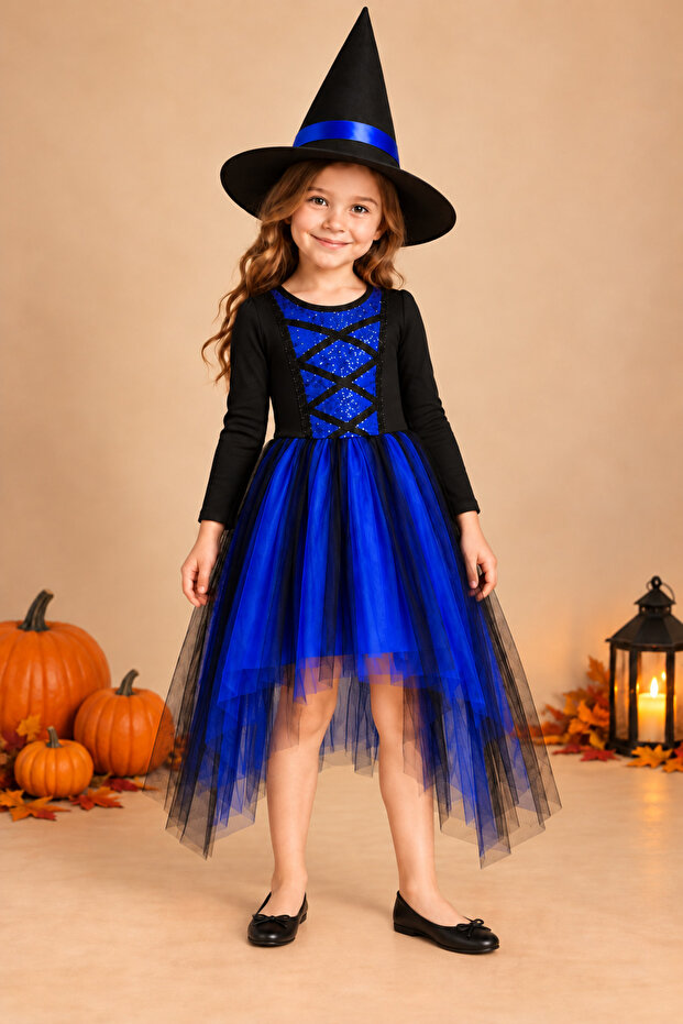 Hallowen Halloween Blue Girl's Witch Costume