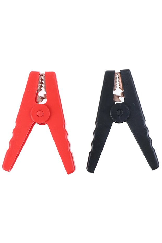 1red 1blabk 2Pcs Alligator Clips Terminal Electrical Battery Crocodile Clamp Test Connector for Jum