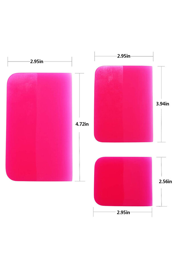 3Pcs Pink 3Pcs Pink Car PPF Squeegee TPU Rubber Scraper Anti-Scratch for PPF Film Vinyl Wrap Window