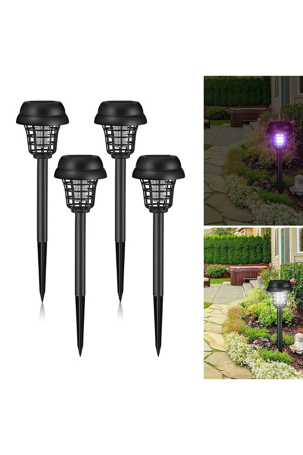 4PCS Lamps 4pcs Solar Mosquito Killer Lamps 2 in 1 Bug Zapper Home Outdoor Waterproof Garden Lawn Ca