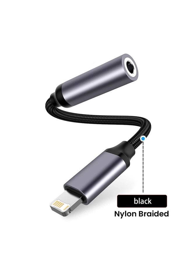 black 3.5mm Jack AUX Cable 8-Pin Lighting Interface To AUX Headphone Adapter Audio Kable Connector S