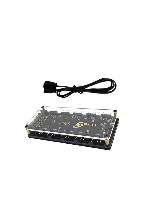 black CX FUTRUE 5V 3-pin Computer Case ARGB Controller - Can Control 10 5V 3-pin ARGB Products Simul