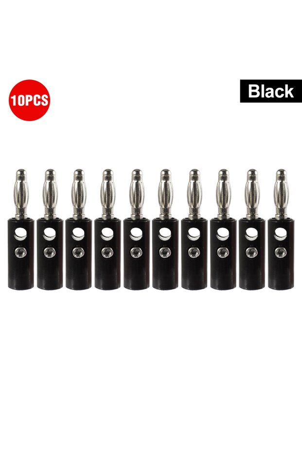 10PCS Black 9IMOD Banana Plug 10PCS 4MM Banana Plug Connector Test Plug Lantern Plug For Audio Vide