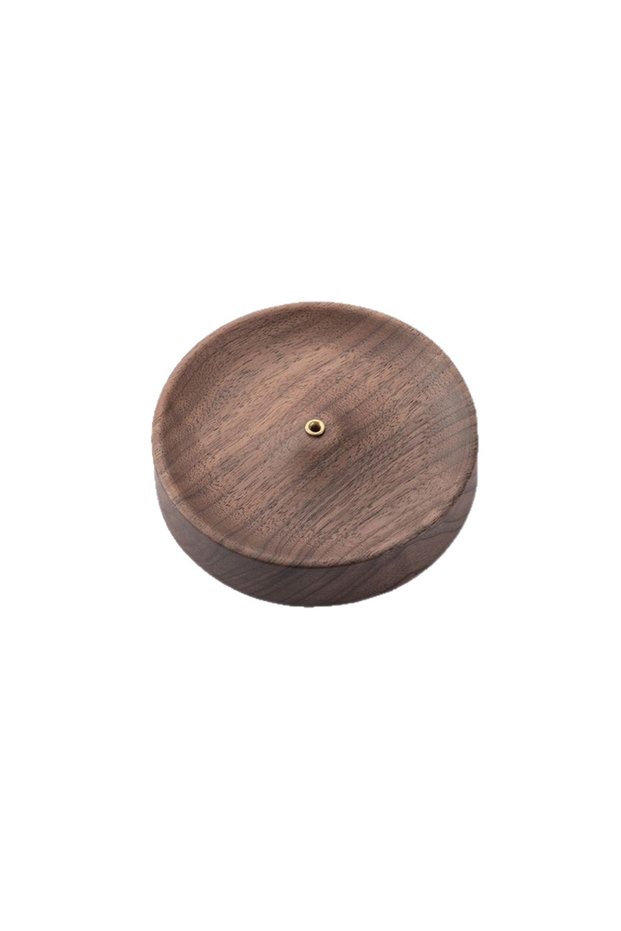 A 1pc Solid Wood Stick Incense Ash Catcher Handmade Tea Ceremony Round Incense Burner Agarwood Tray
