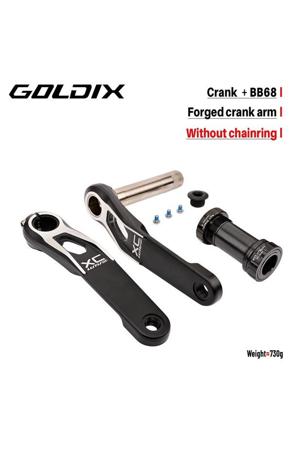 175mm Crank and BB GOLDIX Mountain Bike Crank Chain Wheel Set, Fixed with 3 Screws, Leg Length 170mm