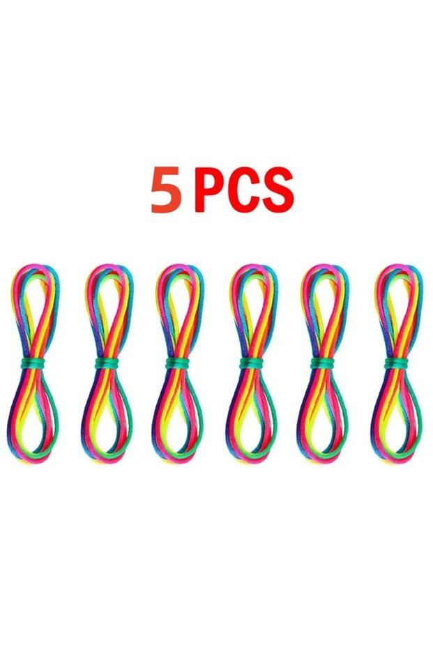 5Pcs Chinese Popular Games Rainbow Color Rope Finger Classic Rope Thread Toys Puzzle Games Create To