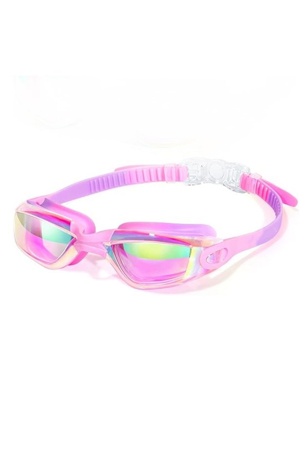As the picture Pink-Case Pink Swimming Goggles for Kids Anti-Fog UV-Protective Waterproof Ages 3-15