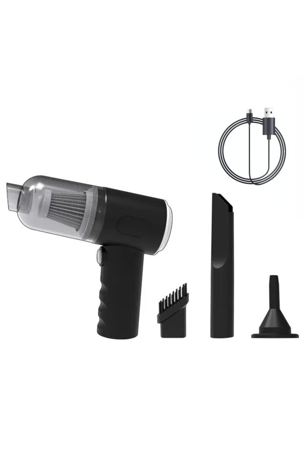 black Wireless Car Vacuum Cleaner USB Charging 1200mAh Portable Cleaning Appliance Mini Wet and Dry
