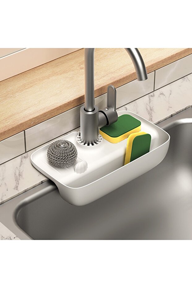 1PCs 27x14x5cm White A0013A Household Silicone Sink Drain Rack Faucet Splash Proof Drain Rack Water