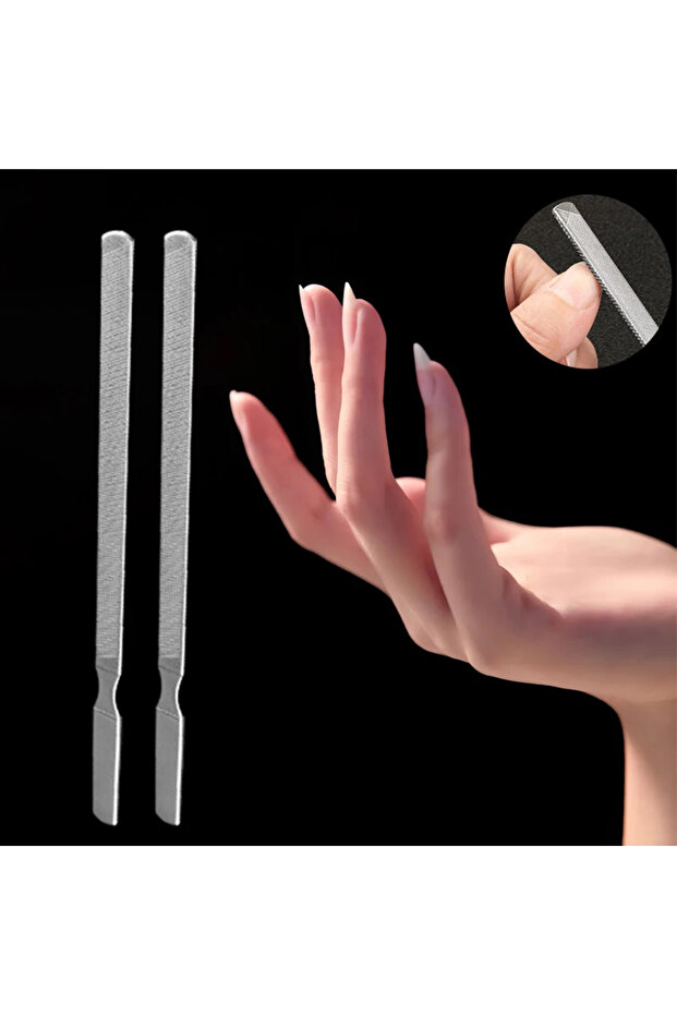 2 pieces Professional Nail File Stainless Steel Polishing Block Sanding for Nail Nailfile Manicure S