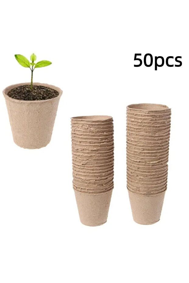 As show 50 Pcs 6cm Garden Round Peat Pots Plant Seedling Starters Cups Nursery Herb Seed Tray Planti