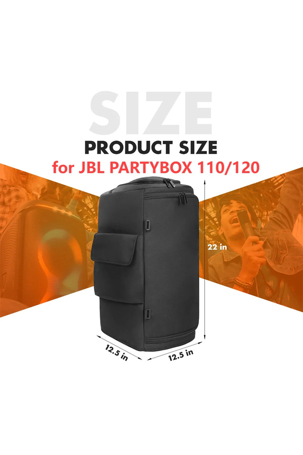 for PARTYBOX 110 120 Portable Speaker Dust Case for JBL PARTYBOX 520/320/310/120/110 with Mic Pocket