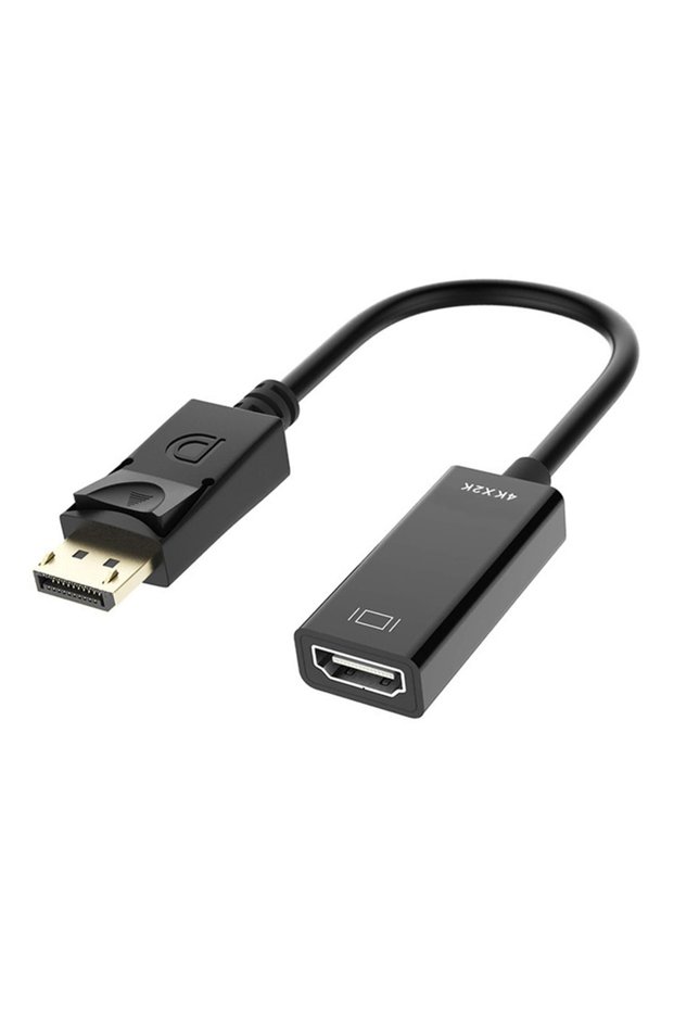 Black 4K DisplayPort to HDMI-compatible Adapter Male DP to Female HDMI-Compatible Cable Converter Vi