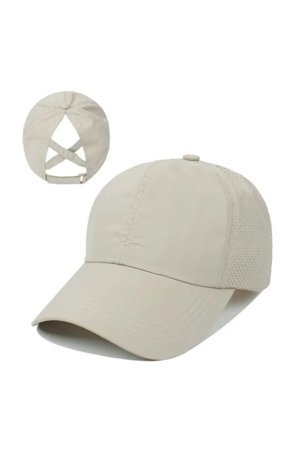 khaki Tongue Hat Women Mesh Breathable Sun Protection Hat In Summer Stay Cool & Stylish Adjustable B