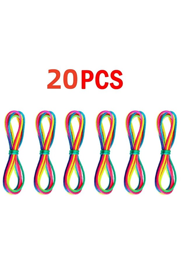 20Pcs Chinese Popular Games Rainbow Color Rope Finger Classic Rope Thread Toys Puzzle Games Create T