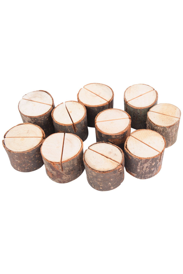 10 for a set B12308A 10 Set Mini Rustic Wooden Place Card Holders Stand Business Card Photo Frames T