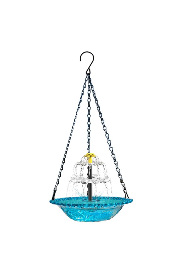 A Hanging Hummingbird Feeders Solar Wild Birds Bath Cascade Hanging Feeding Station for Outdoor Gard