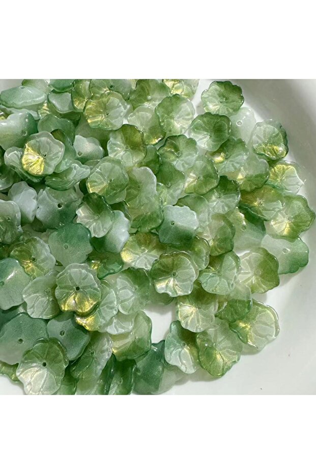 20pcs 02 qingliujing ZW58 Czech Glass 10 × 17mm Fun Lotus Leaf Glass Leaf DIY Ancient Style Handmade