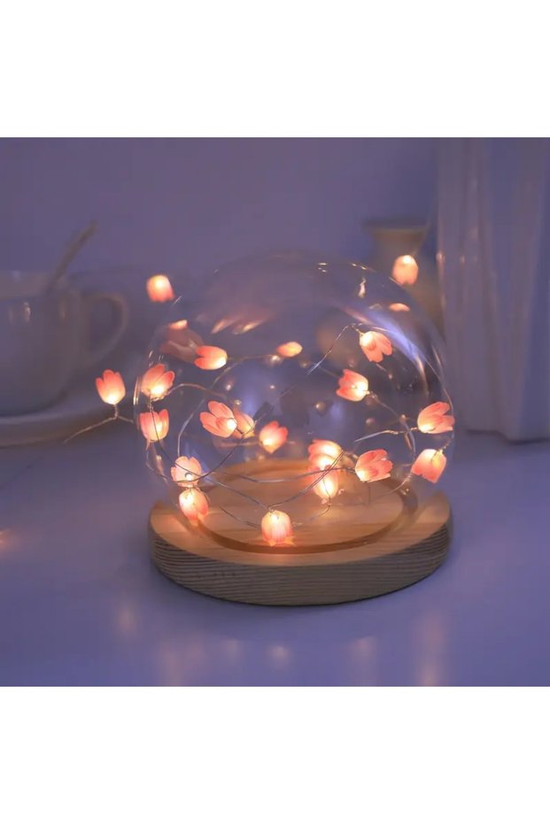 2M20LED pink 1pc 20LED Copper Wire Charming Tulip String Light DIY Fairy Decorative Lamp For Home Li