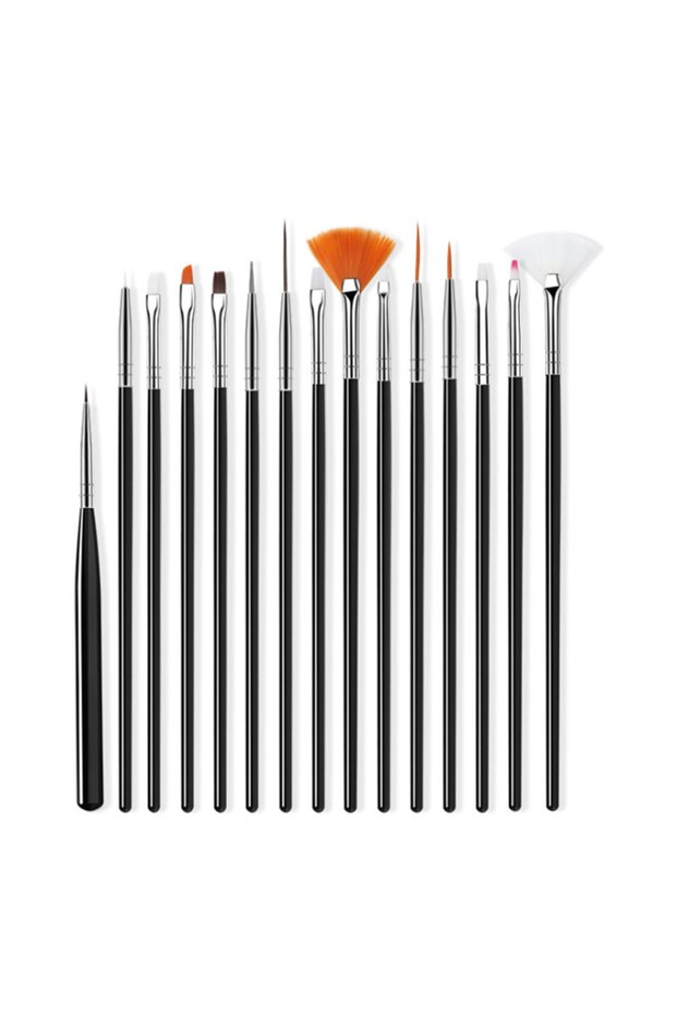 15PCS Set Black 15/31PCS Nail Art Design Tools Kit with Liner Brush Dotting Tools Drawing Pens for N