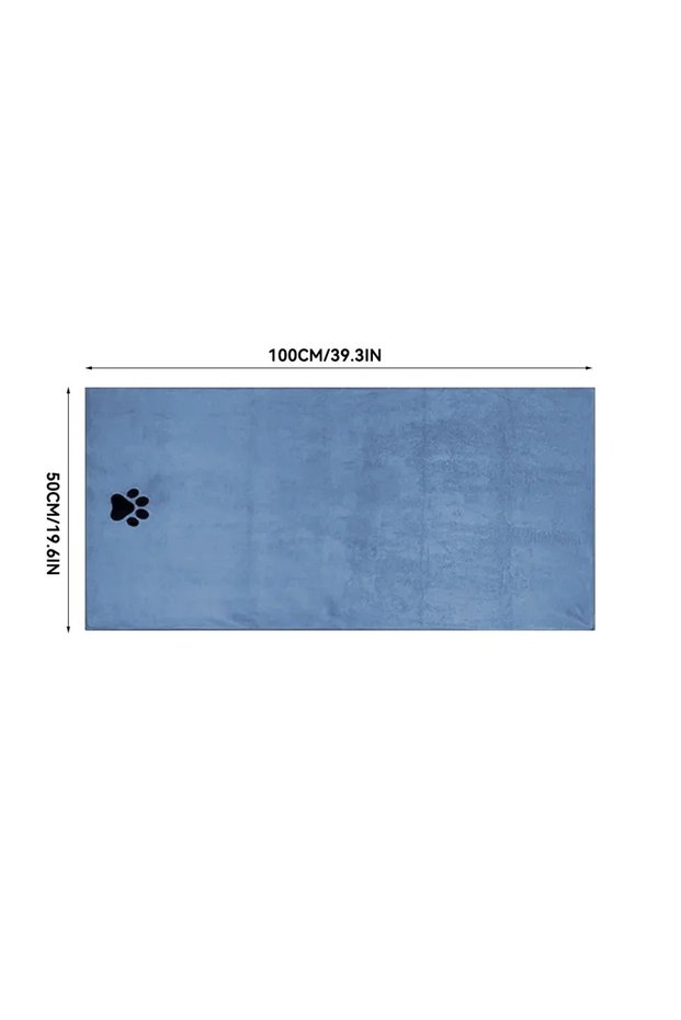 Blue 50 100cm 35*75cm/50*100cm Microfiber Pet Bath Towel Embroidered Super Soft Absorbent Cat for Do