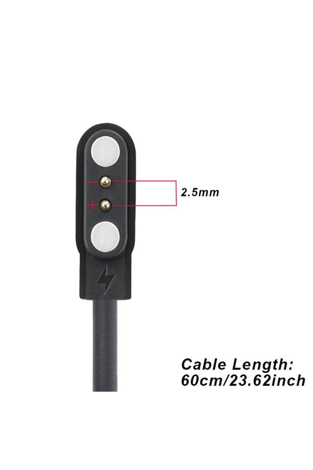 I6C 1pcs Magnetic Smart Watch Charging Cable, 2-Pin/4Pin USB Replacement Cord, Durable Flat Design f