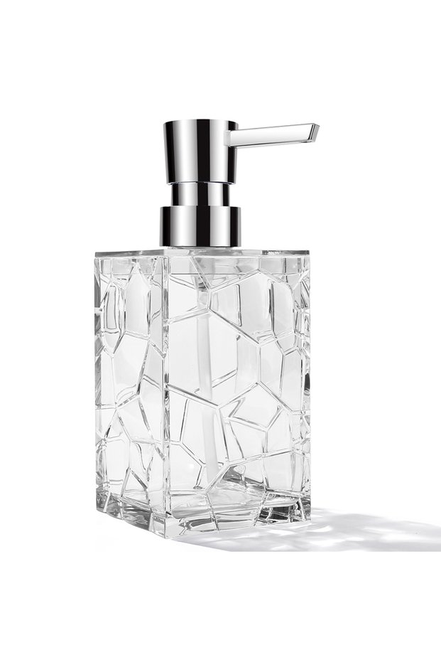 320ml Clear Clear Acrylic Liquid Hand Soap Dispenser(10oz) with Silver ABS Rust-Proof Pump for Bathr
