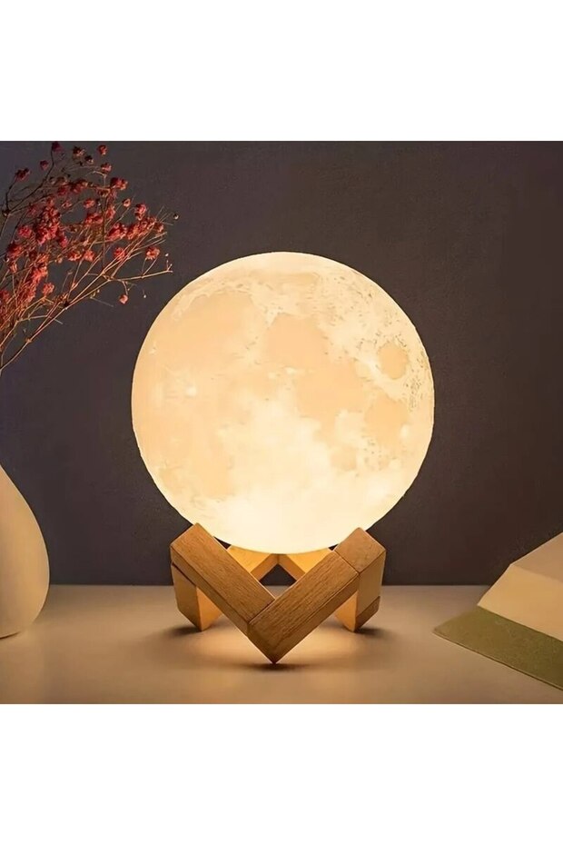 warm 8cm with stand 8 cm DIY Planet Lamp Moon Galaxy Night Light Art Painting Graffiti Birthday Gift
