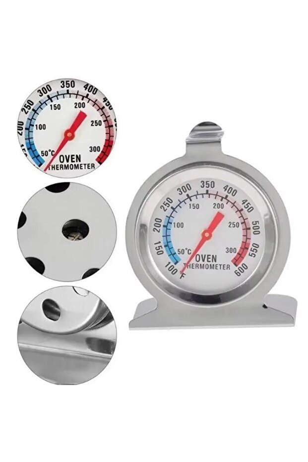black Food Temperature Stand Up Dial Oven Thermometer Stainless Steel Gauge Gage Large Diameter Meas