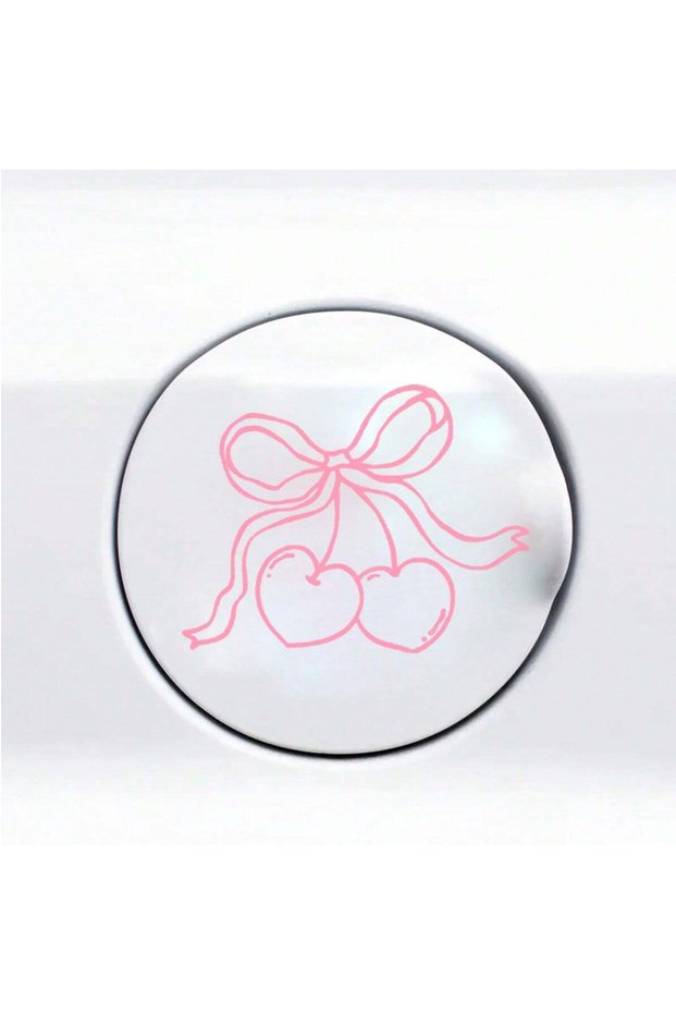 Pink 1pc-Cherry Bow Car Decals, Auto Parts, Vinyl Decals, Fuel Tank Cap Decals, Bumper Stickers, Car