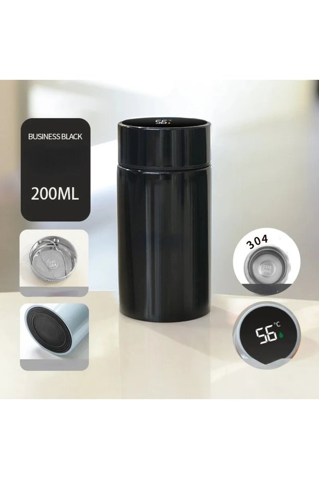 200ml Black Stainless Steel Stanl Cup Water Bottle Vacuum Flasks Termos Tumbler Thermal Cold Hot Vac