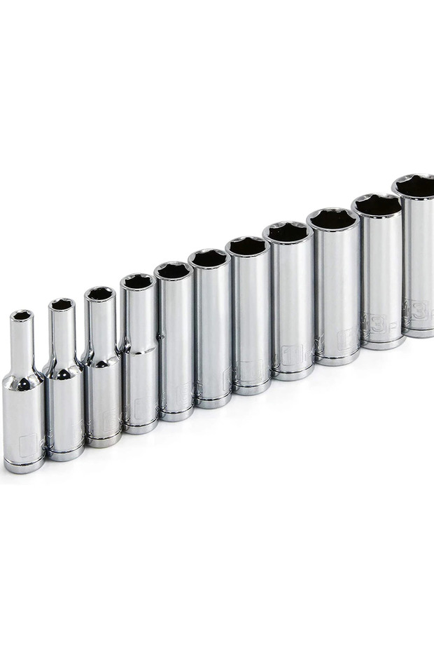 1set 4-14mm 11pcs Metric Long Chrome Socket Set 1/4-Inch Drive 6-Point Deep Socket From 4 Mm To 14 M