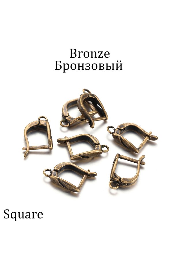 12Pcs Square-Bronze 6-12Pcs/lot Bronze French Earring Hooks Lever Back Open Loop Setting For DIY Jew