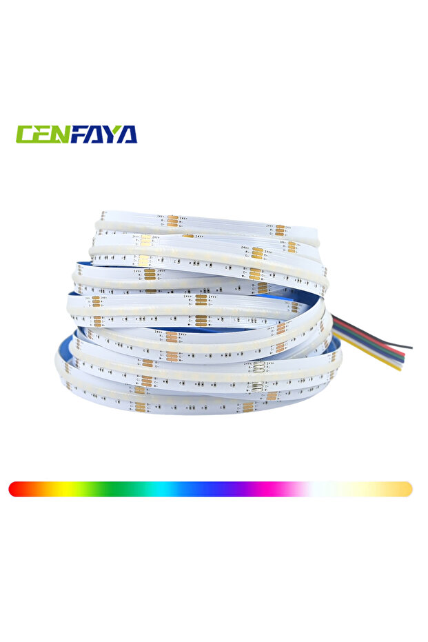 10m per roll 5M 10M COB RGB+CCT LED Strip 24V High Density 6P RGBCW Flexible Colorful Dimmable Room