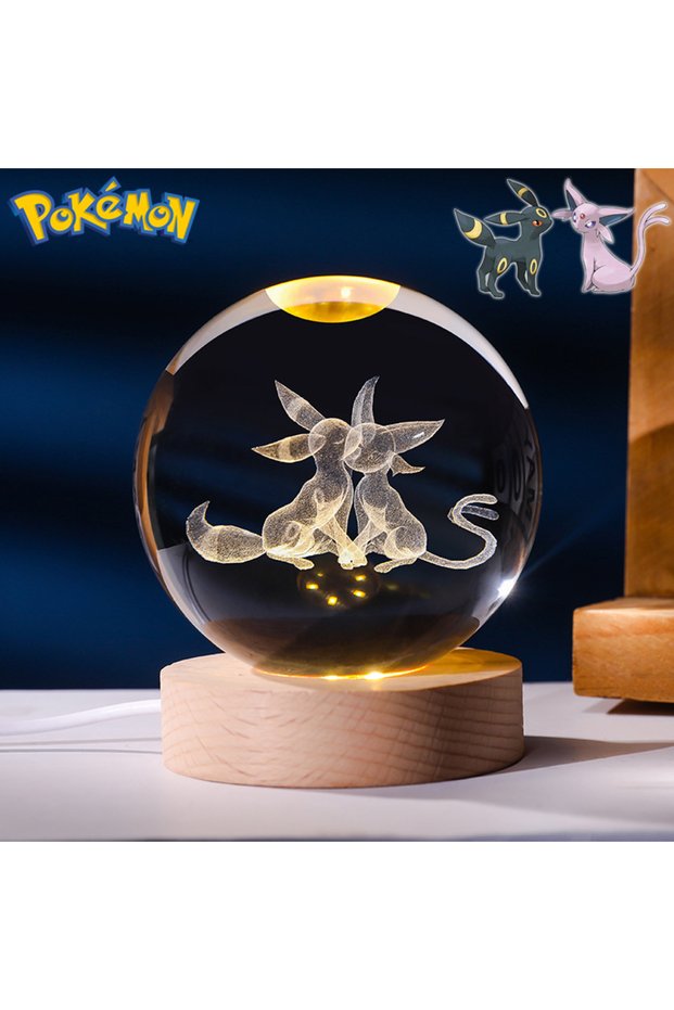 Espeon Umbreon Pokemon 3D Crystal Ball Figure Toys Blastoise Scyther Garchomp Greninja Lugia Ampharo