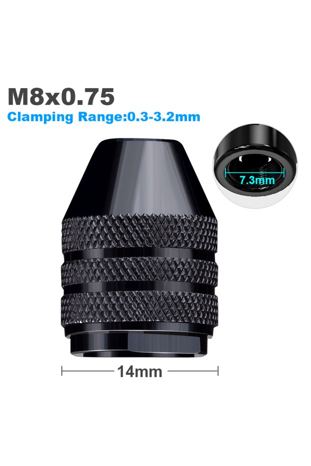 M8x0.75 Short XCAN Multi Drill Chuck Keyless M7 M8 0.3-3.2mm Mini Keyless Drill Bit Chuck Adapter fo