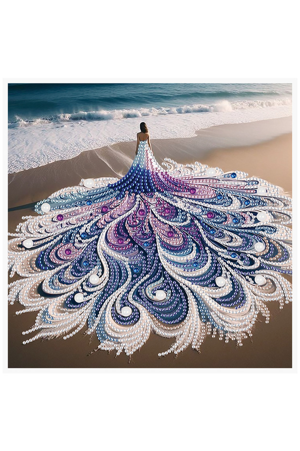 Beach woman Special Shape Diamond Art Kits for Beginners and Adults,DIY Beach woman Diamond Art Pain