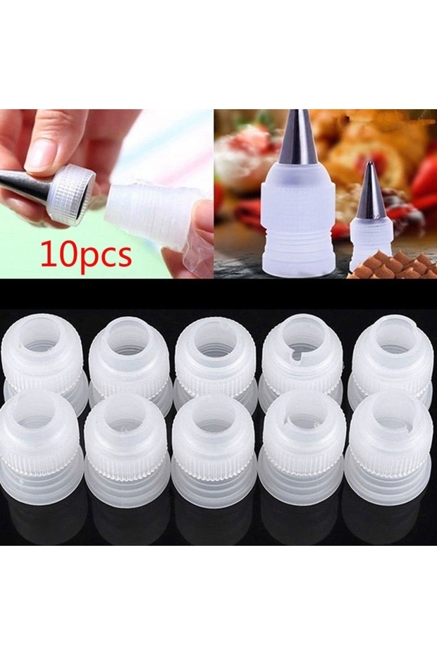10Pcs Fashion Icing Piping Nozzles Tips Cake Decorating Converter Coupler Pastry Tool Home Tips