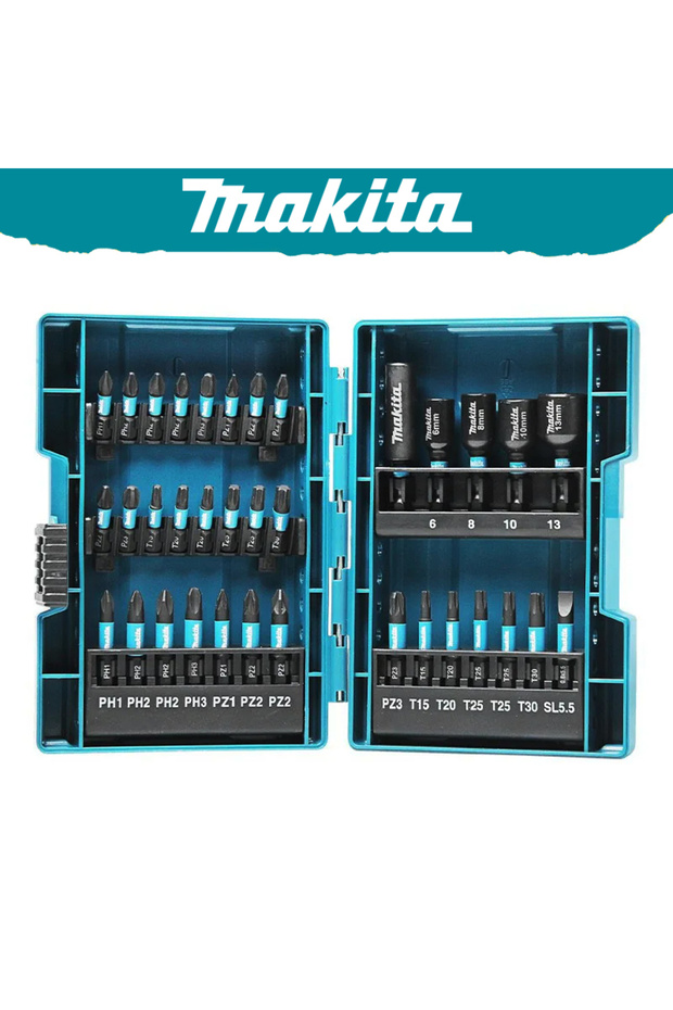 E-06638 MAkita E-06638 Impact Driver Bit and Socket 35PCS Hex Shaft Hexagon Screwdriver Head Sleeve