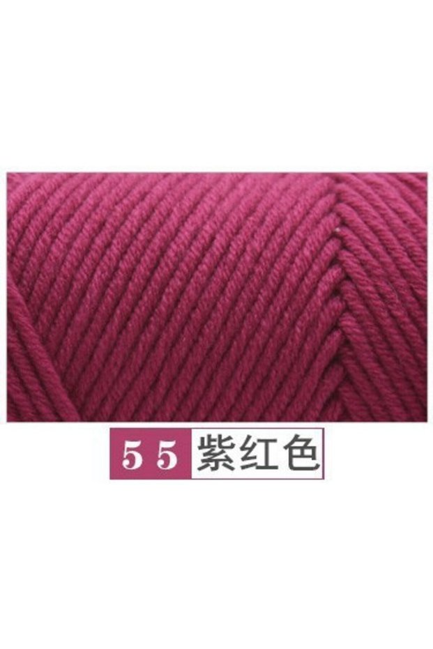 B55 100g/Roll Milk Cotton Yarn Woolen Yarn Soft Pure Colour Lover Yarn 8 Ply Knitting Wool Thread Fo