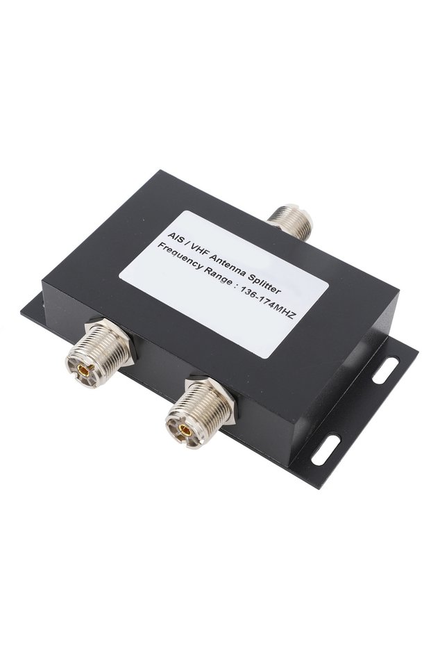 black Boat Antennas Power Splitter 2 Ways 136 to 174MHz 100W VHF AIS Antenna Splitter Divider for Sh