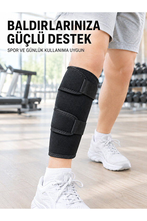 Adjustable Calf Support Black Double Band Sports and Hiking Calf Brace -