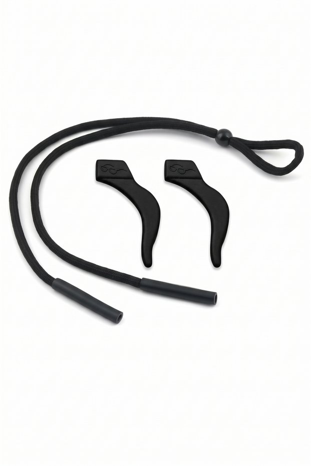 Adult Anti-Slip Silicone Eyeglass Strap and Behind-The-Ear Holder Set - Adjustable Sports Eyewear Attachment (Set of 2)
