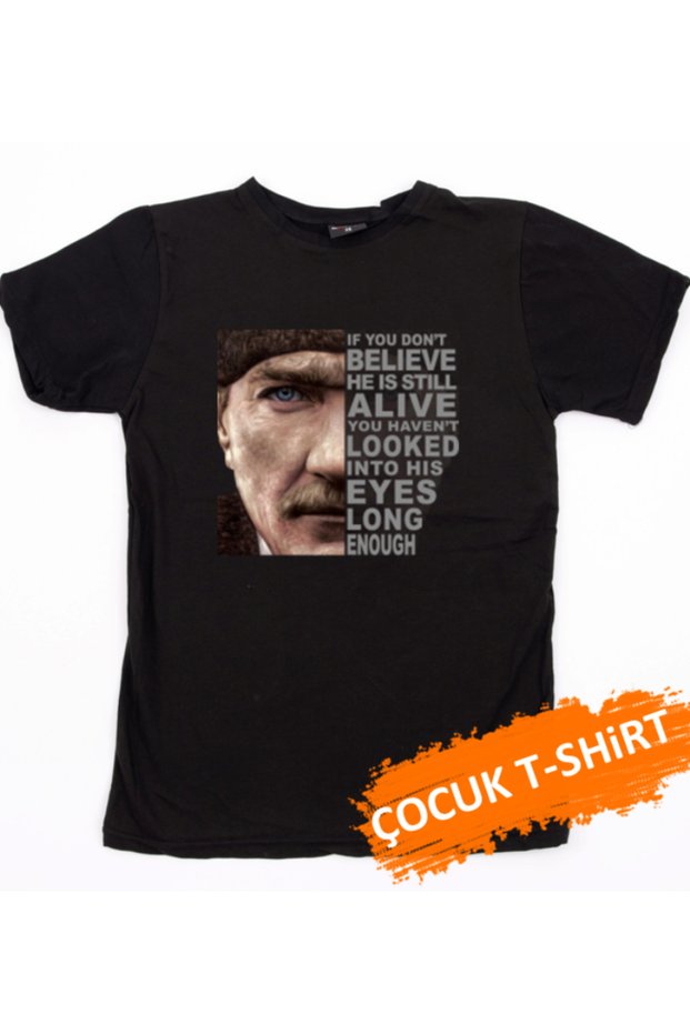 Ataturk "Alive" / Children's T-Shirt / Signature Print on the Back