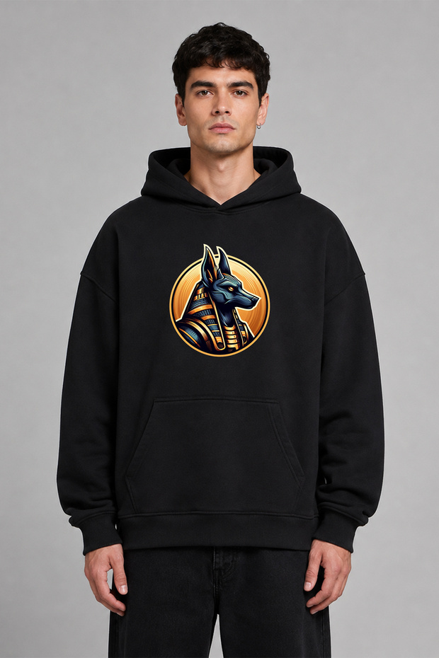 Ancient Egypt 1 Design Pre-Printed Oversize Black Hooded Sweatshirt