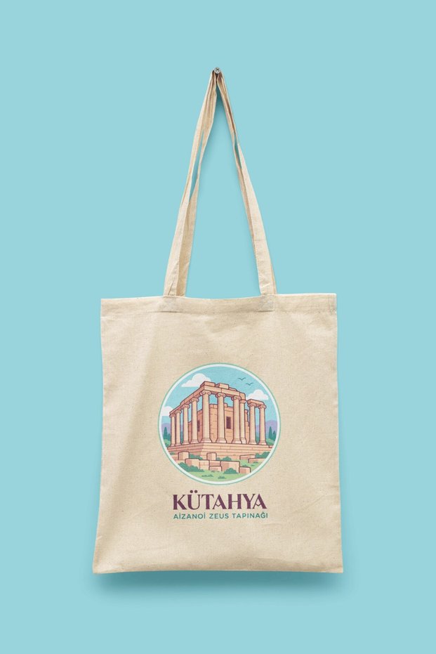 Aizanoi Zeus Temple - Kütahya Turkey Series Tote Bag Printed Cloth Bag