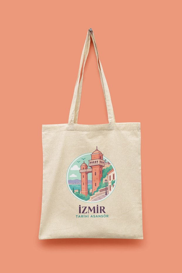 Historical Elevator - Izmir Turkey Series Tote Bag Printed Cloth Bag