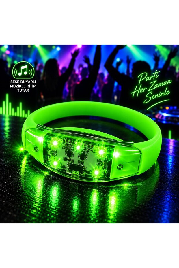 Sound-Sensitive Sensor Led Light Bracelet – Green