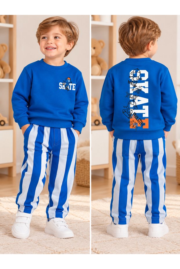 Boy's Striped Sweatshirt Seasonal Set
